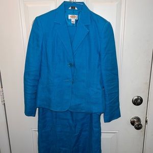 3 piece Talbots dress, pants, and blazer blue size 2/4/6